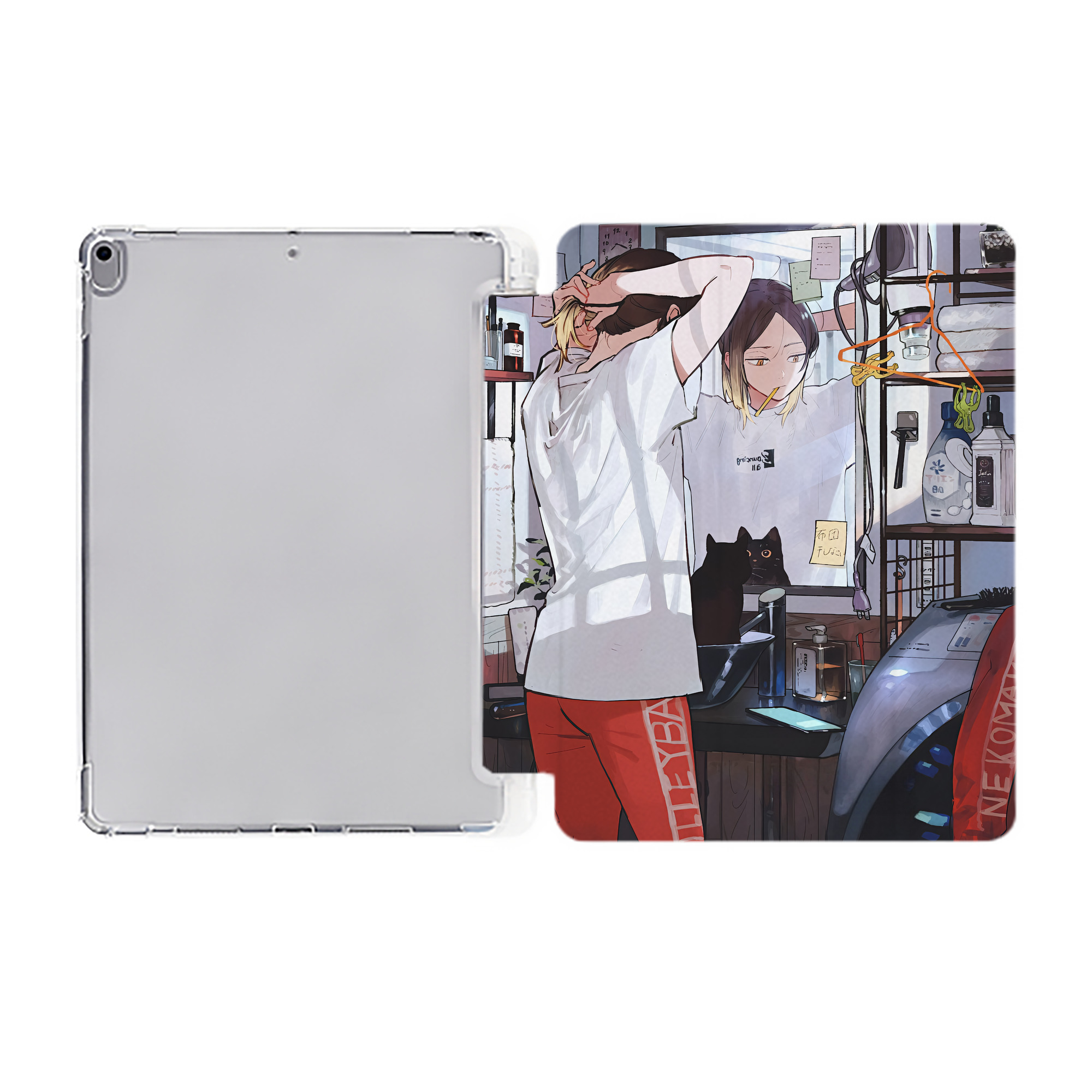 （画像用） ハイキュー!! Haikyu!! IPad ケース ペン収納付き 三つ折りスタンド PUレザー×シリコン 対応機種9.5/10.5/10.9インチ